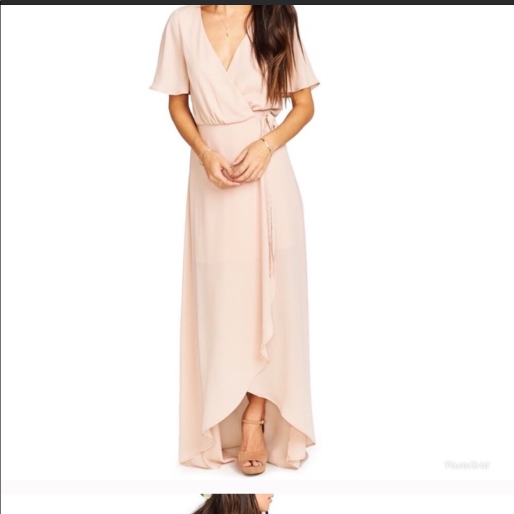 Show Me Your MuMu. Dusty blush wrap dress.